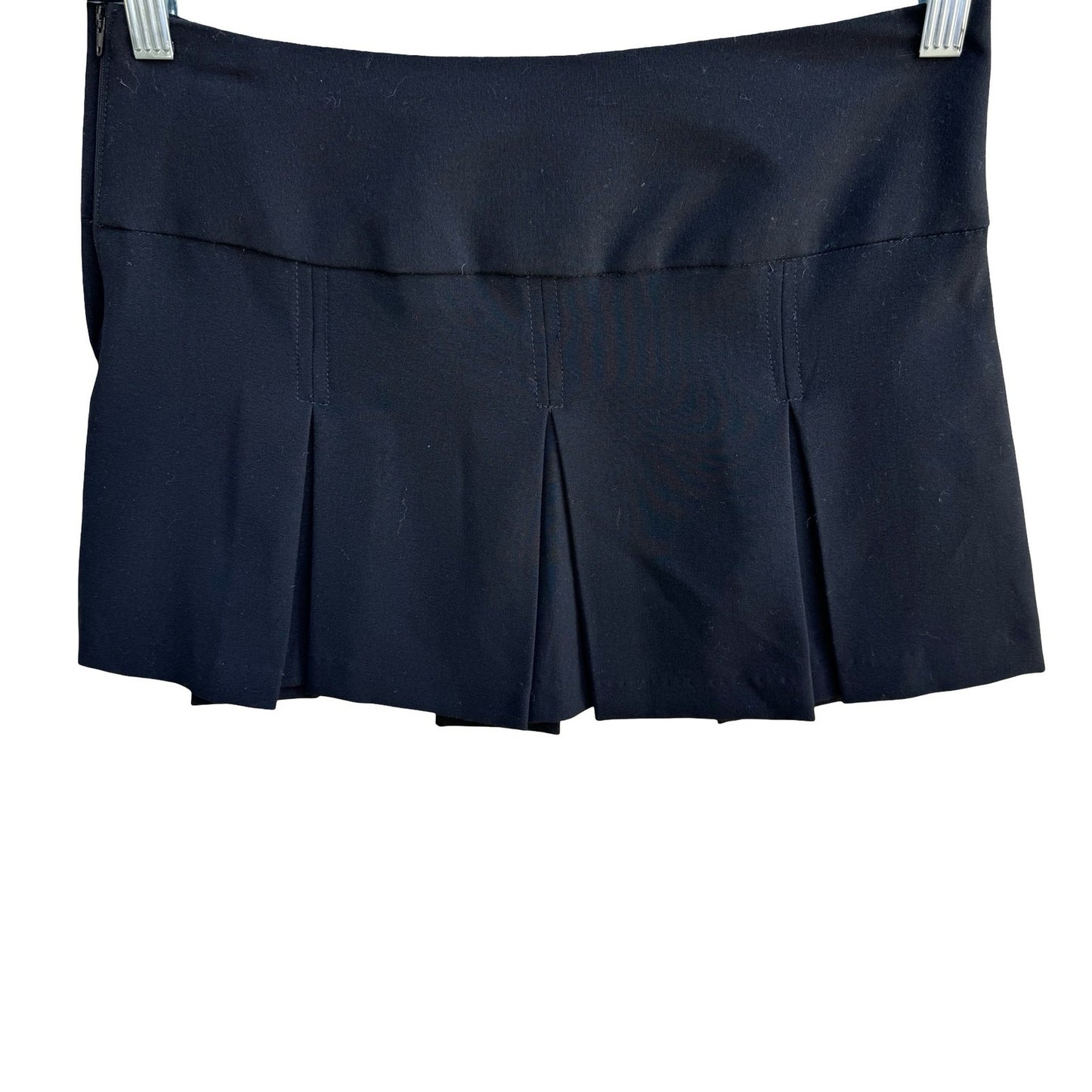 Rewind Y2K Grunge Schoolgirl Mall Goth Pleated Low Rise Micro Mini Skirt Black M