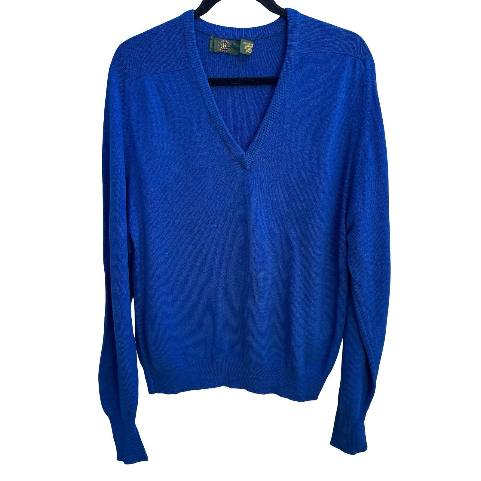Club Room 100% Scottish Cashmere Quiet Luxury Preppy Sweater Royal Blue Mens 42
