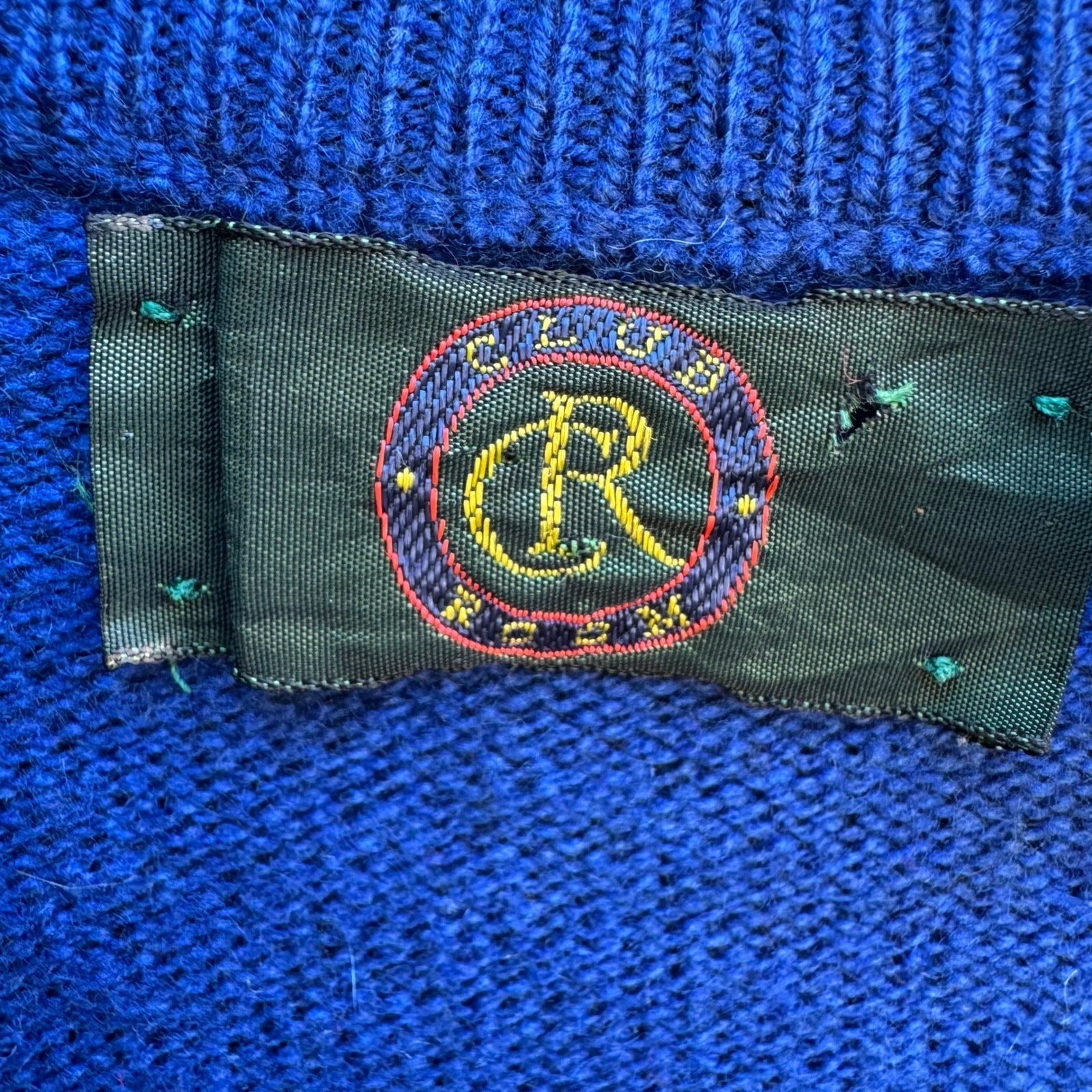 Club Room 100% Scottish Cashmere Quiet Luxury Preppy Sweater Royal Blue Mens 42