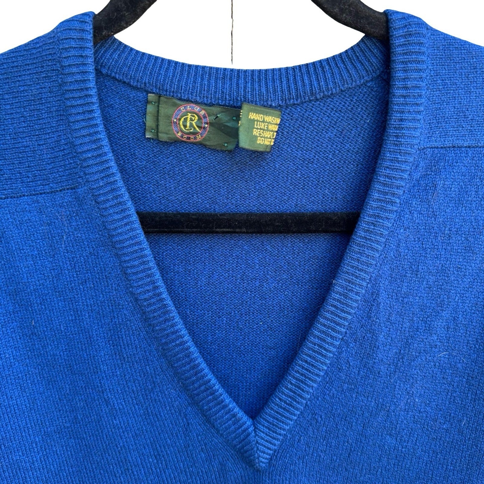 Club Room 100% Scottish Cashmere Quiet Luxury Preppy Sweater Royal Blue Mens 42