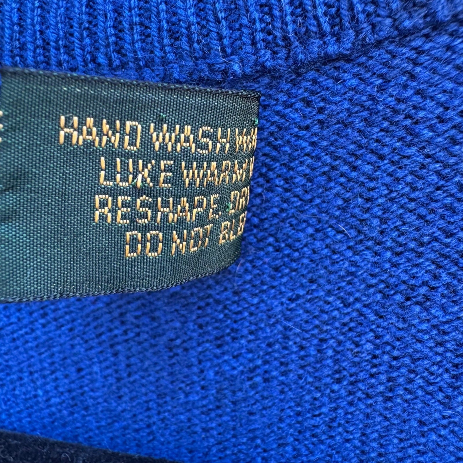 Club Room 100% Scottish Cashmere Quiet Luxury Preppy Sweater Royal Blue Mens 42