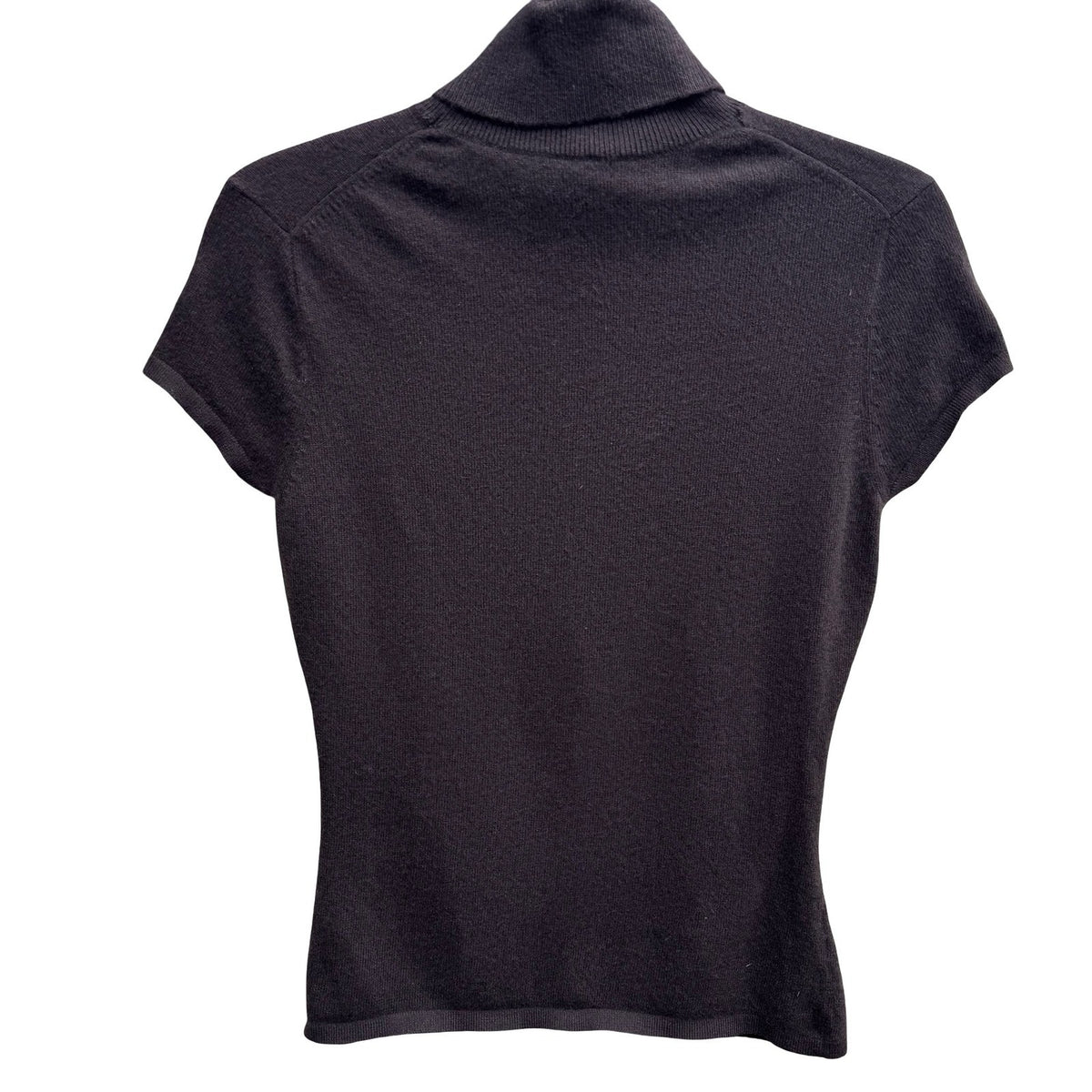 Ann Taylor Cashmere Quiet Luxury Minimalist Ruched Turtleneck Sweater Brown M