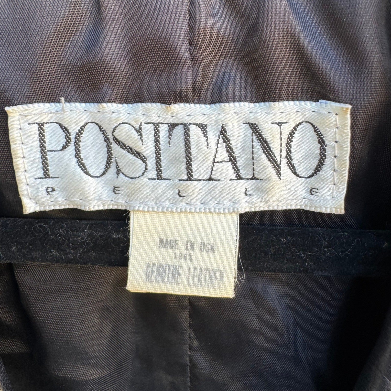 Positano Pelle Vintage 90s Grunge Goth Biker Edgy Black Leather Longline Vest S