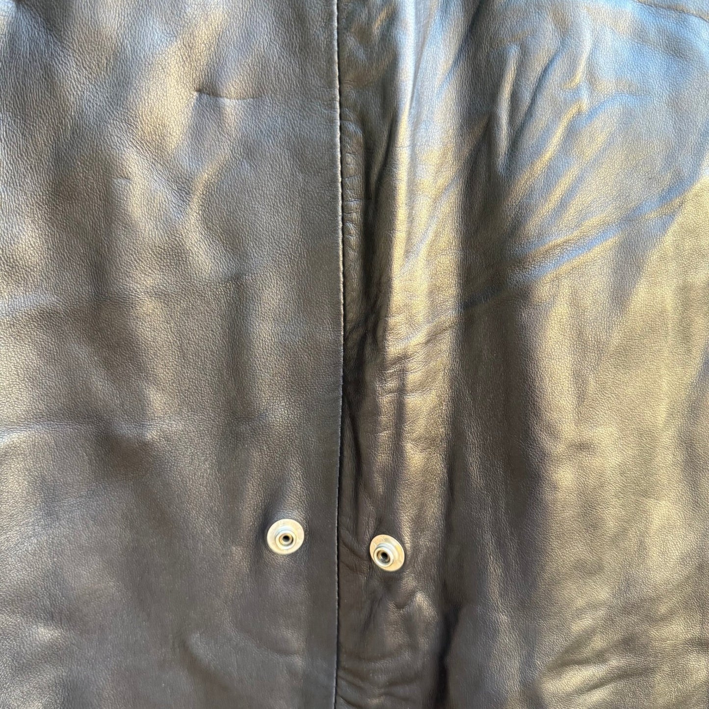 Positano Pelle Vintage 90s Grunge Goth Biker Edgy Black Leather Longline Vest S