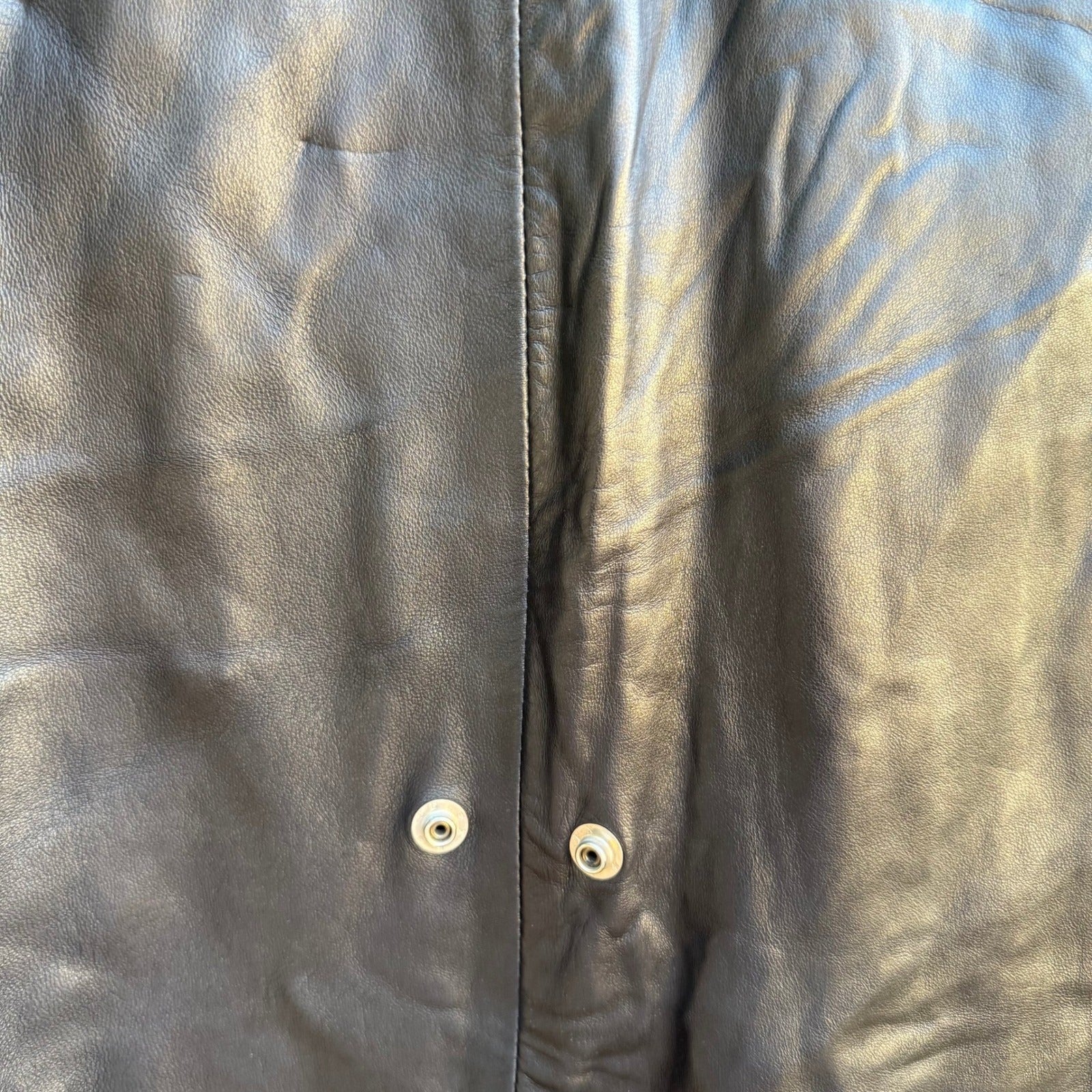 Positano Pelle Vintage 90s Grunge Goth Biker Edgy Black Leather Longline Vest S