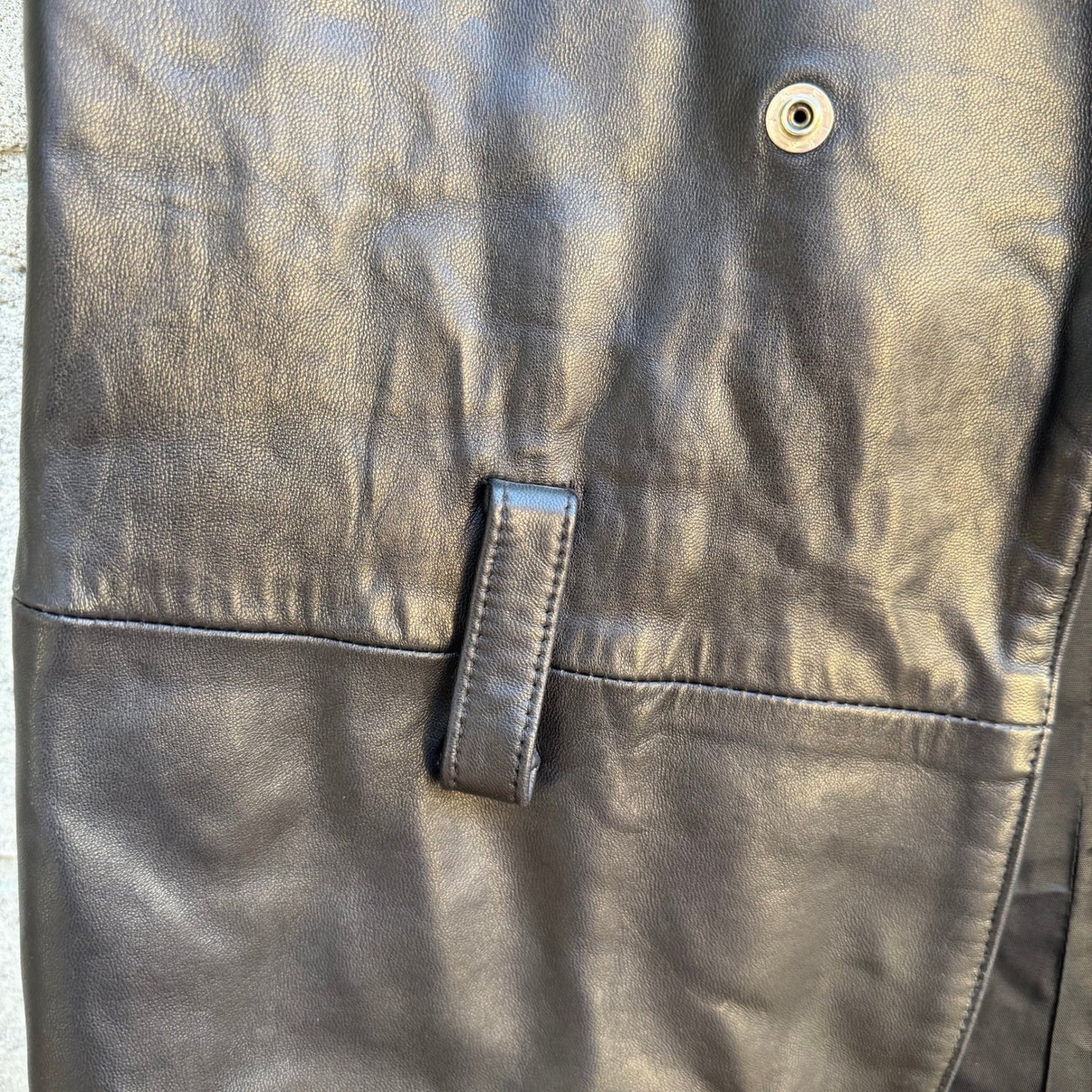 Positano Pelle Vintage 90s Grunge Goth Biker Edgy Black Leather Longline Vest S