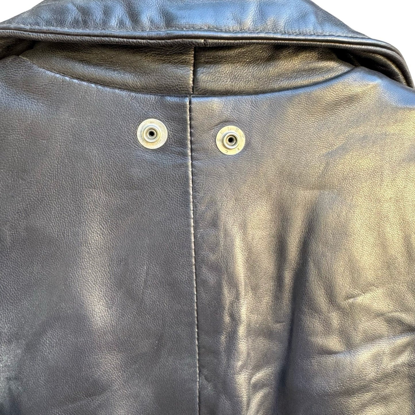 Positano Pelle Vintage 90s Grunge Goth Biker Edgy Black Leather Longline Vest S