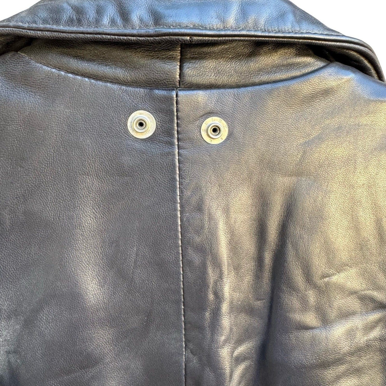 Positano Pelle Vintage 90s Grunge Goth Biker Edgy Black Leather Longline Vest S