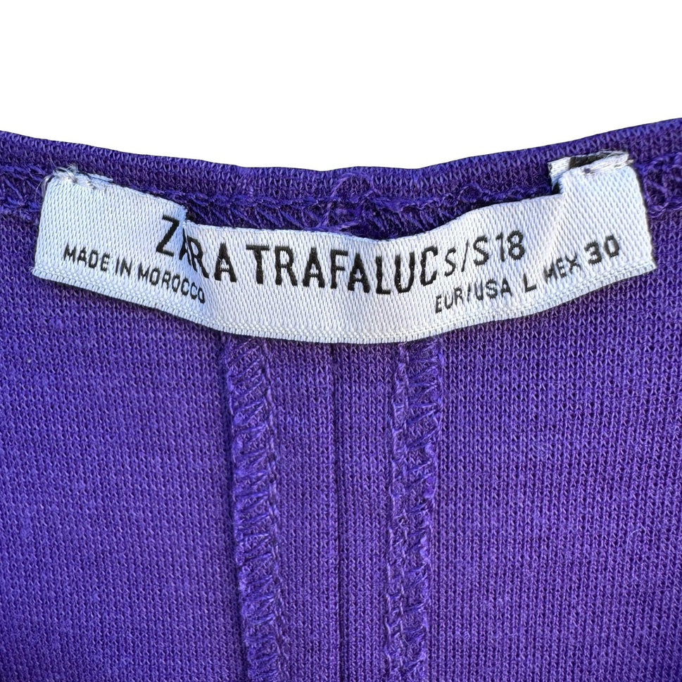 Zara Trafaluc Womens Purple Bodycon Scoop Neck Tank Midi Dress Size S Clubwear