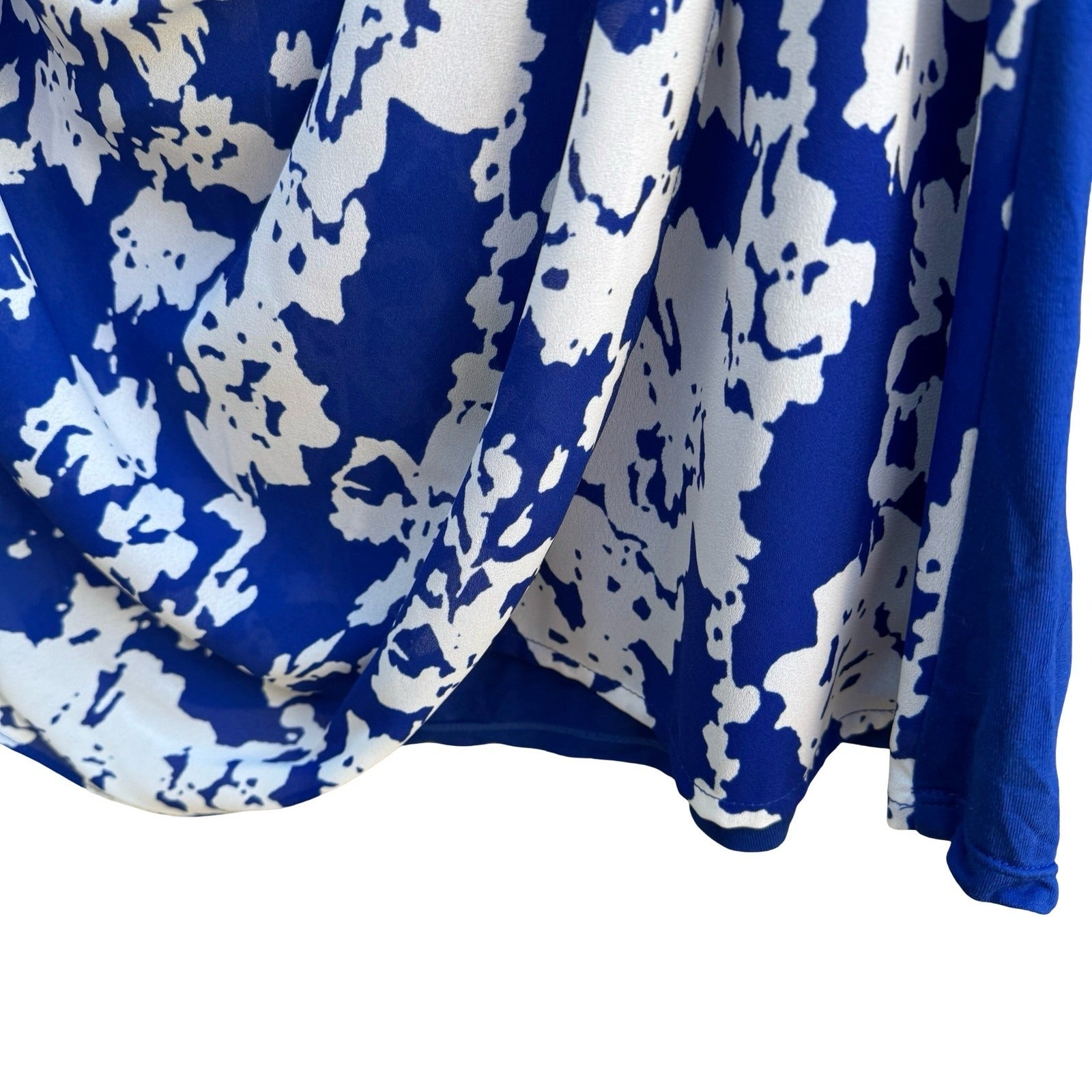 Alfani Professional Careerwear Abstract Floral Cowl Neck Pleated Draped Blouse L