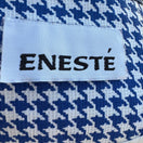 Switch Eneste Vintage 80s Blue Houndstooth Skirt Suit Set Size 4 Short Sleeve Blazer 2 image