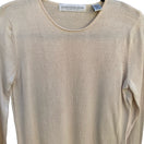 Switch Valerie Stevens Petites Pure Silk Sweater Cream Crew Neck Long Sleeve PS Ivory 3 image