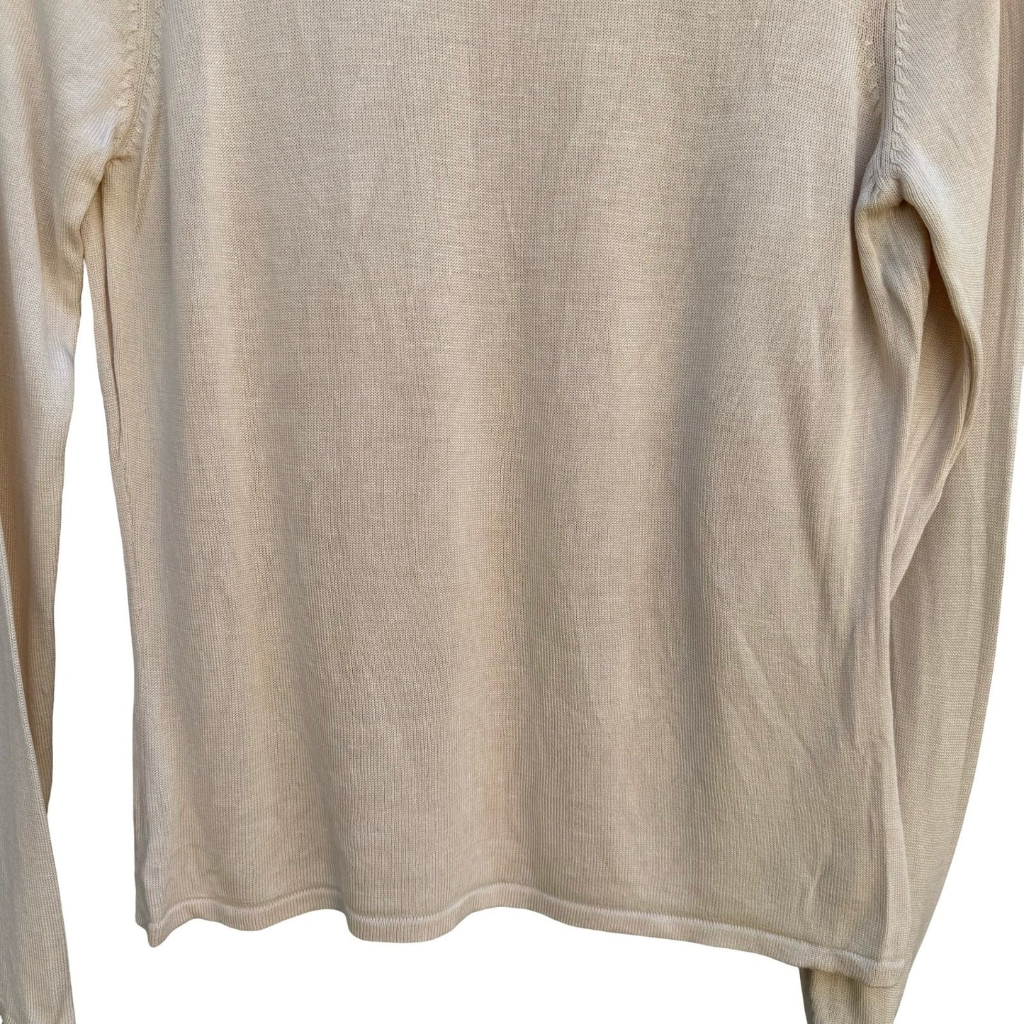 Valerie Stevens Petites Pure Silk Sweater Cream Crew Neck Long Sleeve PS Ivory
