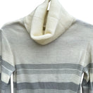 Switch Georgie Porgie Vintage 70s Womens Striped Cowl Neck Sweater Gray Ivory Rib Knit 3 image