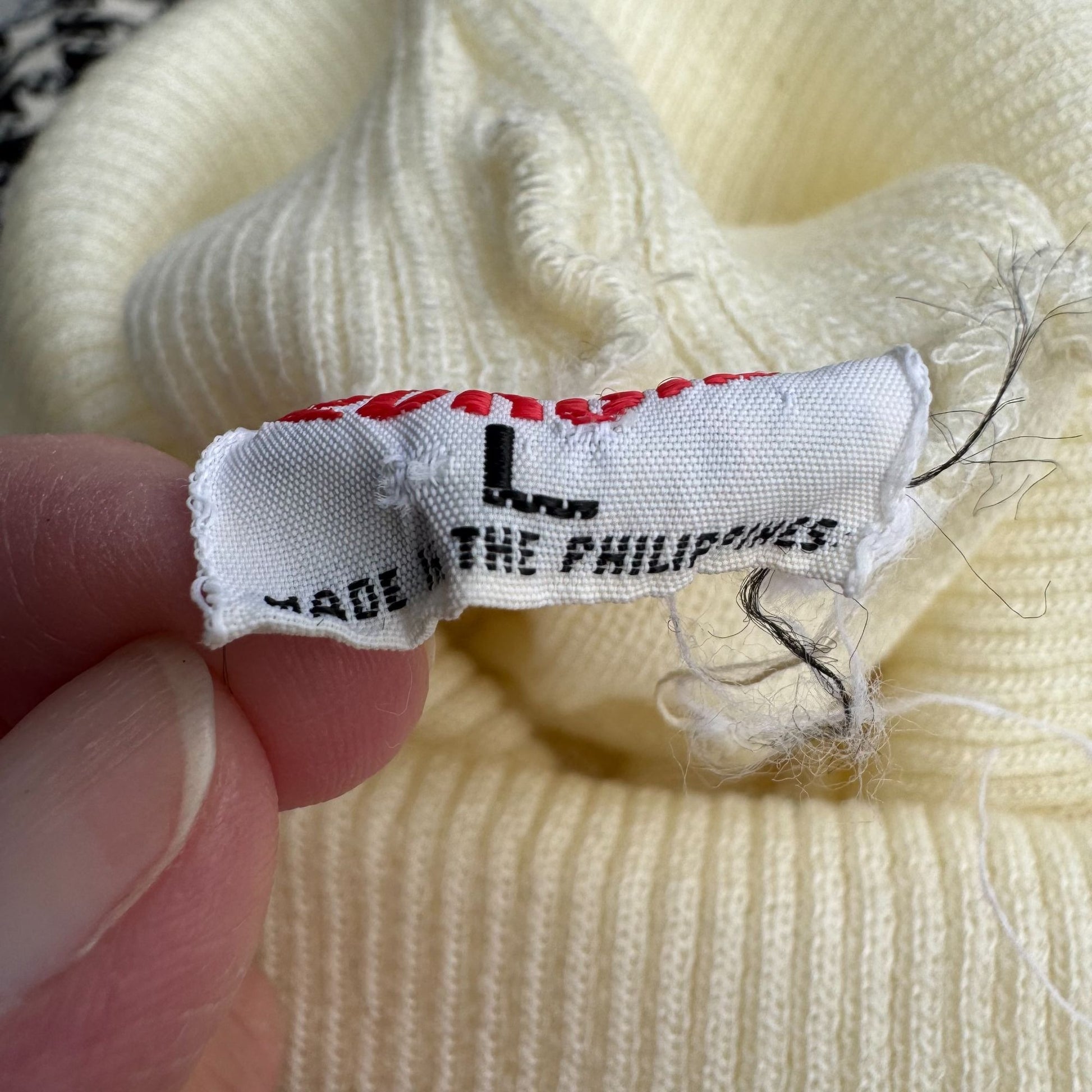 Georgie Porgie Vintage 70s Womens Striped Cowl Neck Sweater Gray Ivory Rib Knit