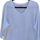 Switch Woman Within White 100% Cotton V-Neck 3/4 Sleeve T-Shirt Plus Size 1X 22/24 3 image