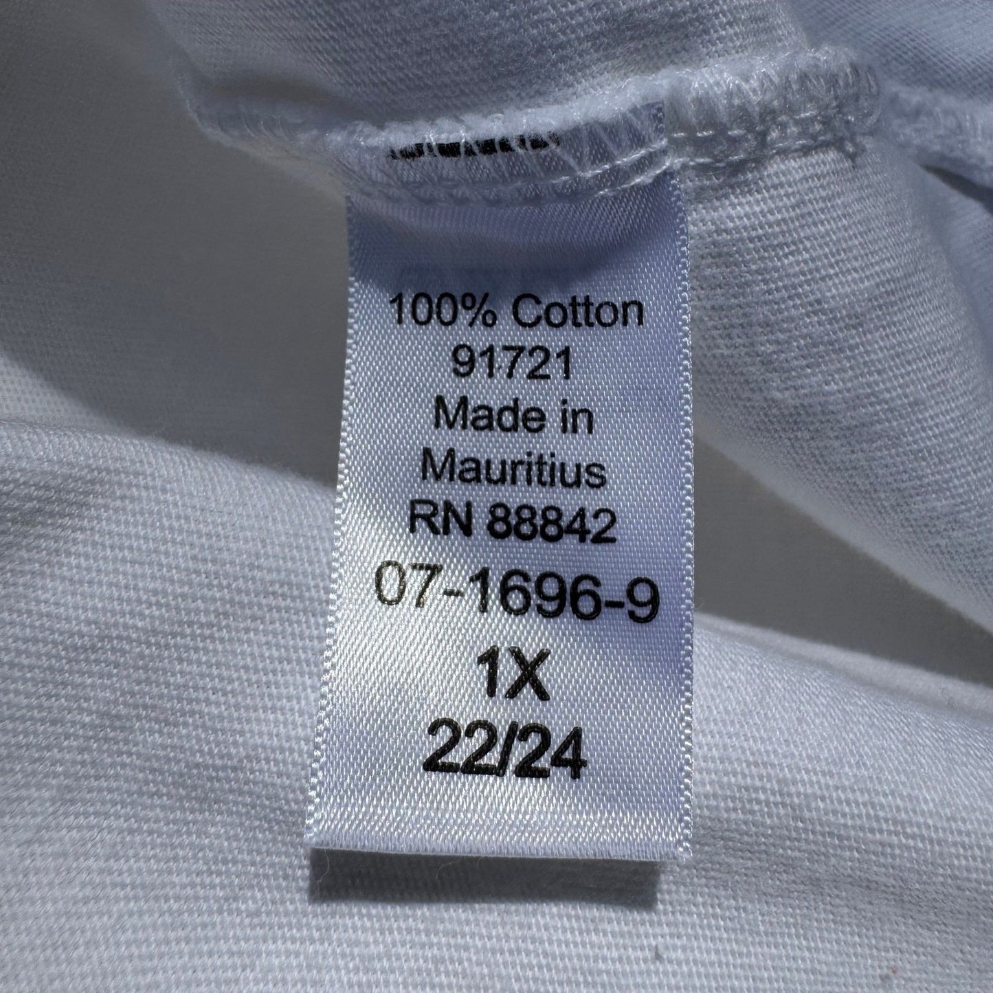 Woman Within White 100% Cotton V-Neck 3/4 Sleeve T-Shirt Plus Size 1X 22/24