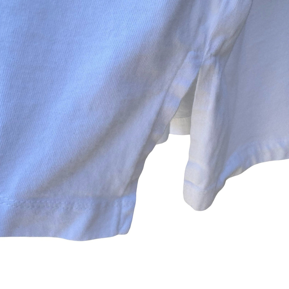 Woman Within White 100% Cotton V-Neck 3/4 Sleeve T-Shirt Plus Size 1X 22/24