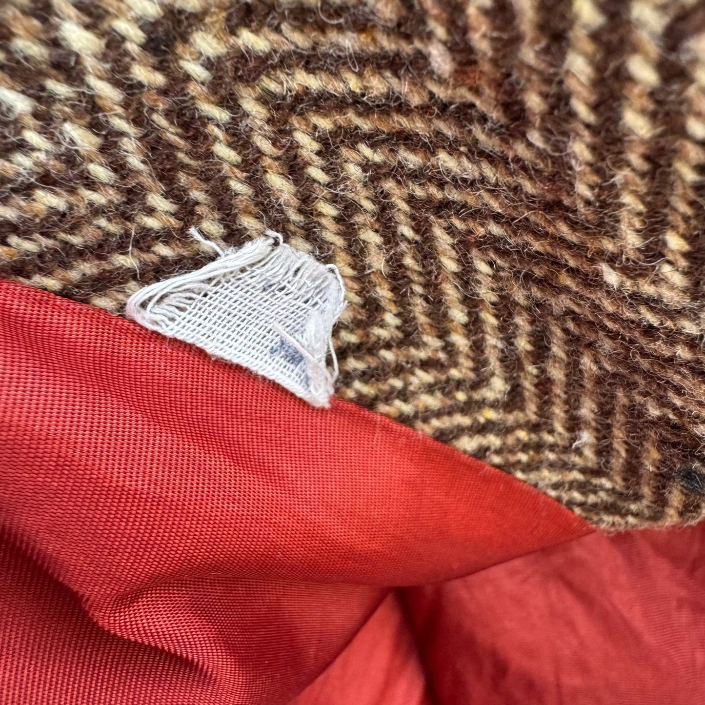 Vintage Brown Herringbone Blazer Womens Academic Tweed Wool Style Retro Jacket