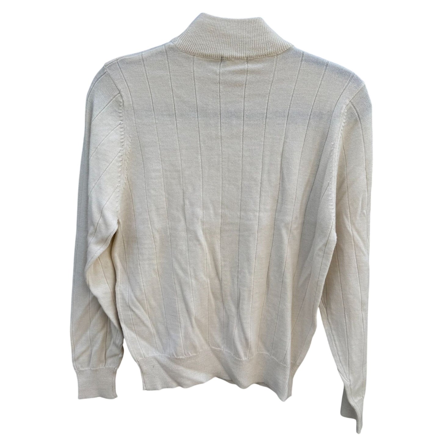 Harvé Benard Vintage Ribbed Beige Knit Mock Neck Turtleneck Sweater Womens Med