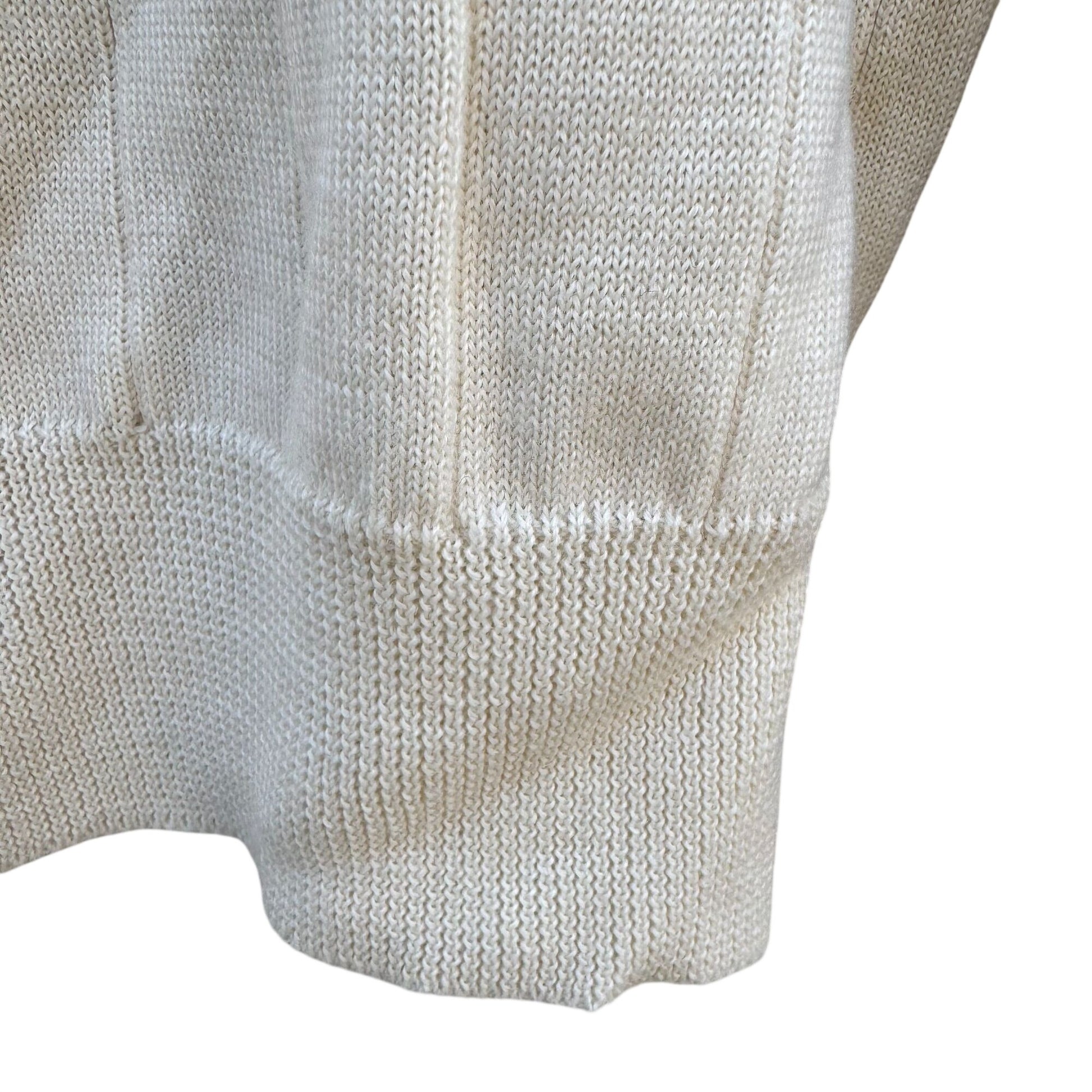 Harvé Benard Vintage Ribbed Beige Knit Mock Neck Turtleneck Sweater Womens Med