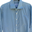 Switch Hugh &amp; Crye Preppy Coastal Gingham Check Shirt Tall Athletic Cotton Blue Mens 3 image