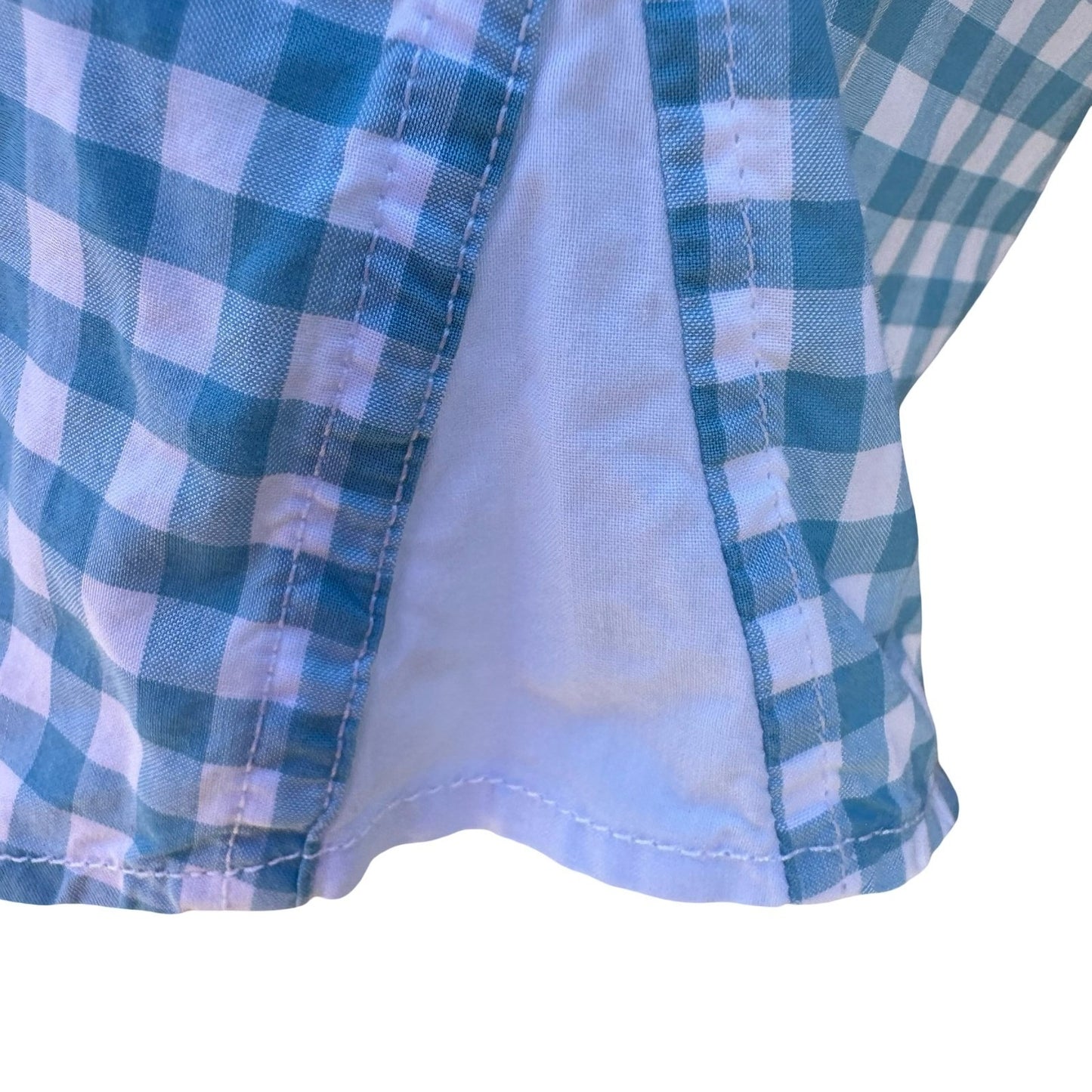 Hugh & Crye Preppy Coastal Gingham Check Shirt Tall Athletic Cotton Blue Mens