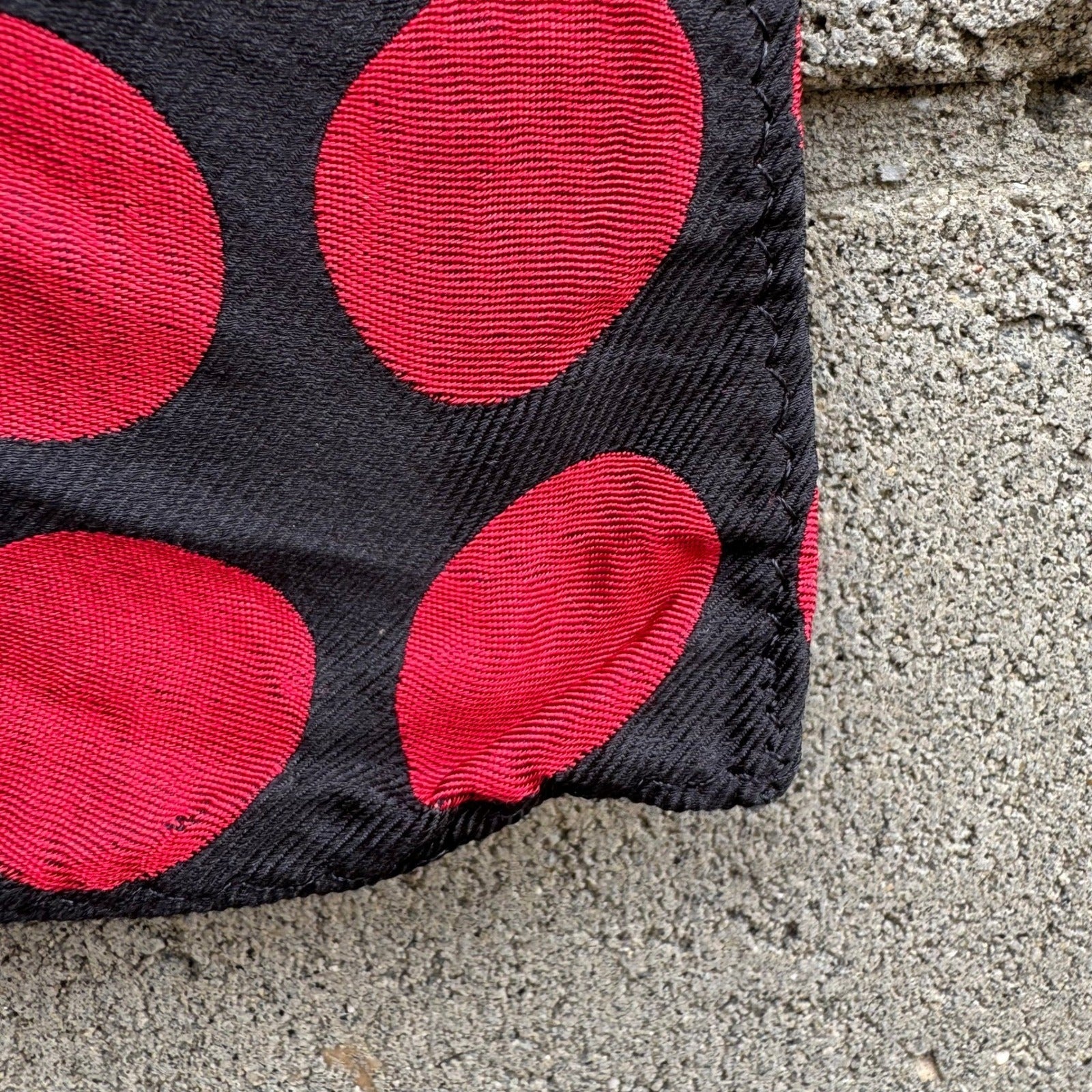 Mens Polka Dot Pocket Square Lot 3 Silk Hand Made Red Brown Black Mazzaloni