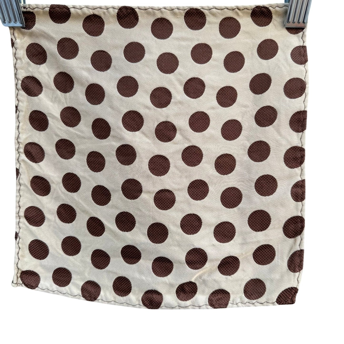 Mens Polka Dot Pocket Square Lot 3 Silk Hand Made Red Brown Black Mazzaloni