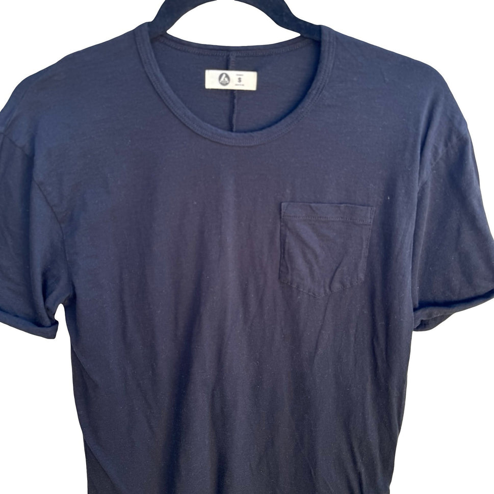 American Giant Minimalist Cotton Sustainable American Made Pocket Shirt Black S