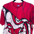 Switch Vintage 90s Abstract Batik Graphic Shirt Red XL Cotton Tee Art To Wear Eclectic 3 image