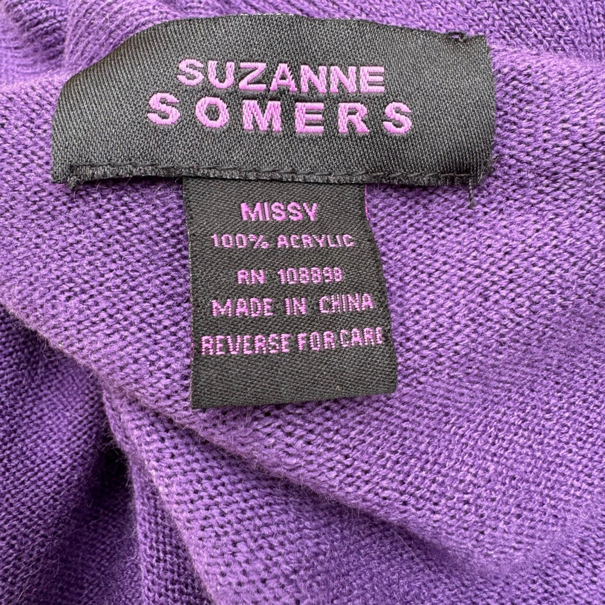 Suzanne Somers Whimsigoth Ruffle Knit Wrap Layering Cardigan Shawl Purple OS
