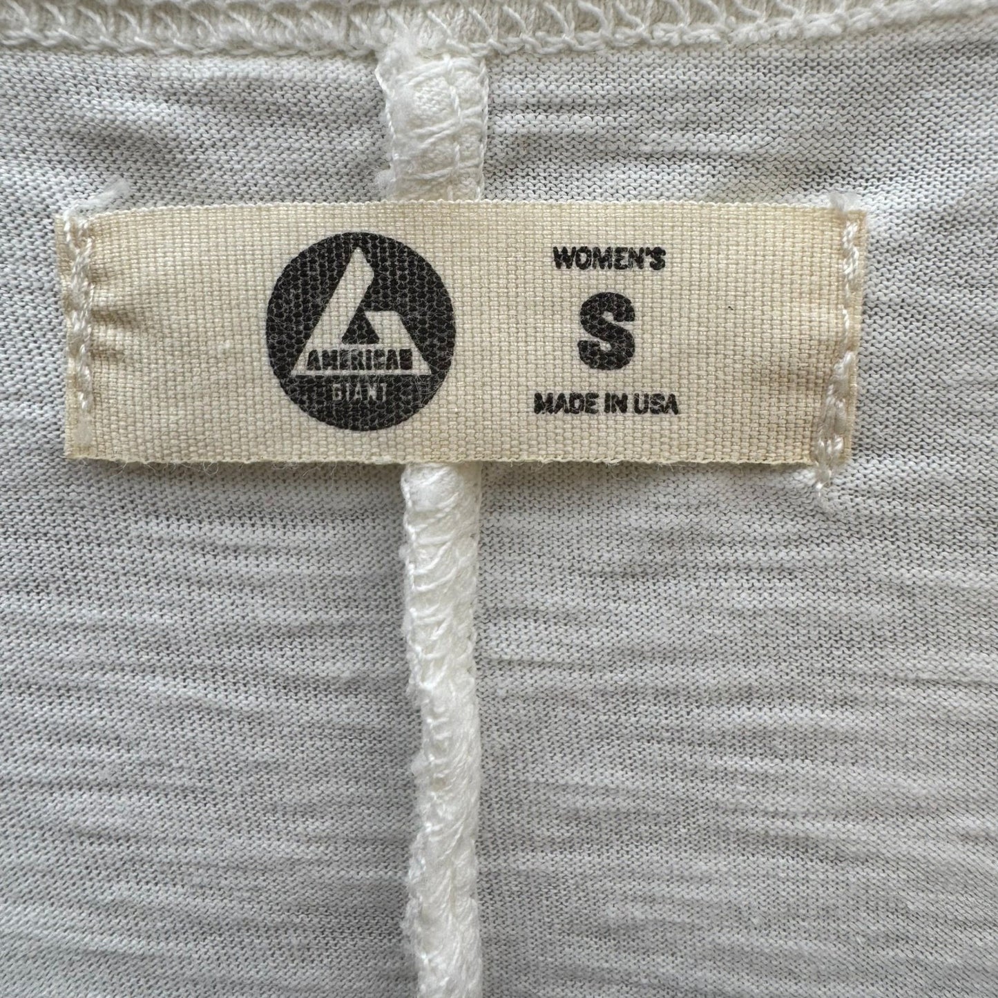 American Giant Womens White Supima Cotton Slub Pocket Tee Shirt Small Made USA