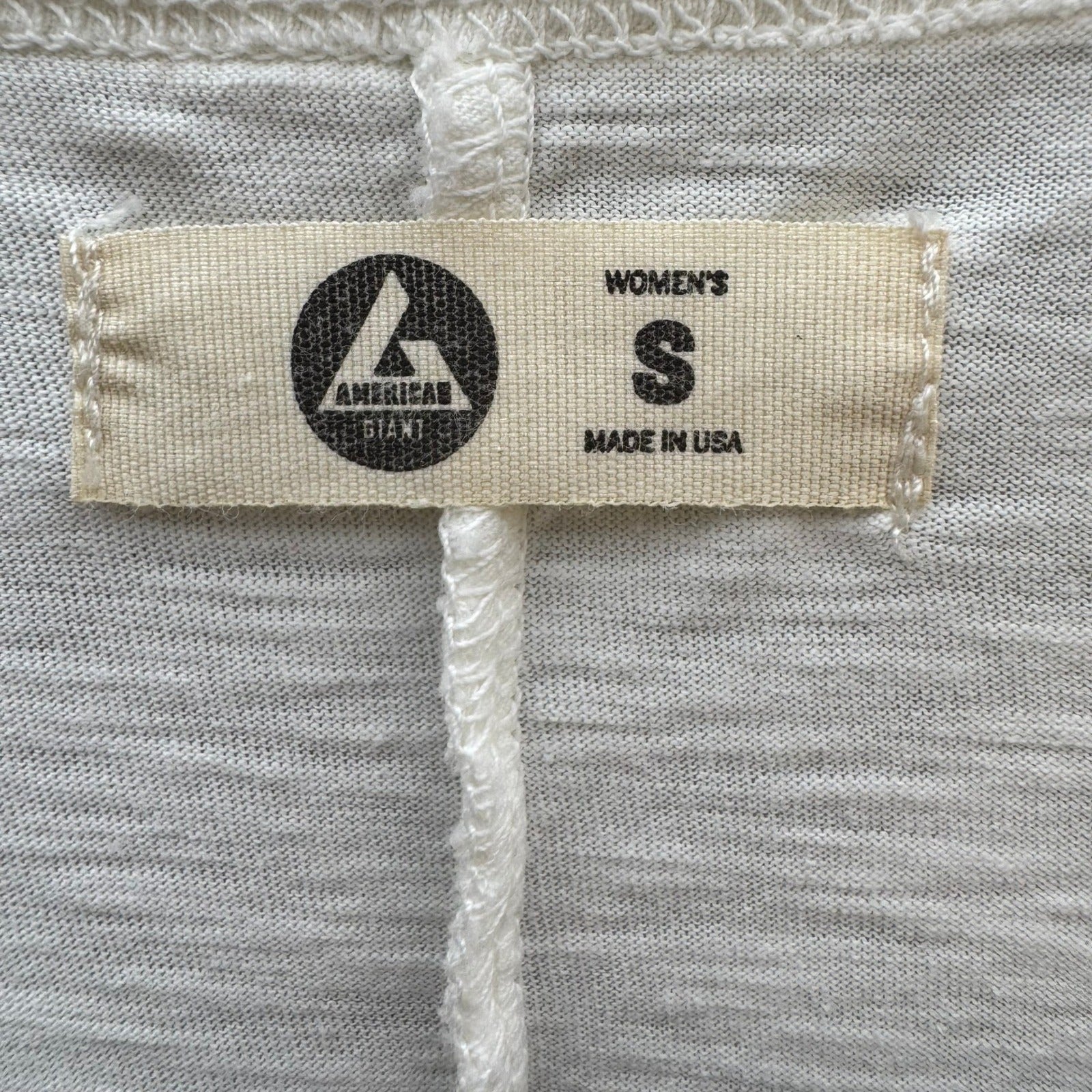American Giant Womens White Supima Cotton Slub Pocket Tee Shirt Small Made USA
