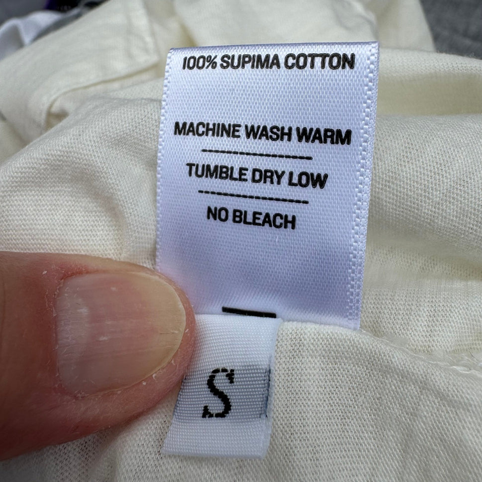 American Giant Womens White Supima Cotton Slub Pocket Tee Shirt Small Made USA