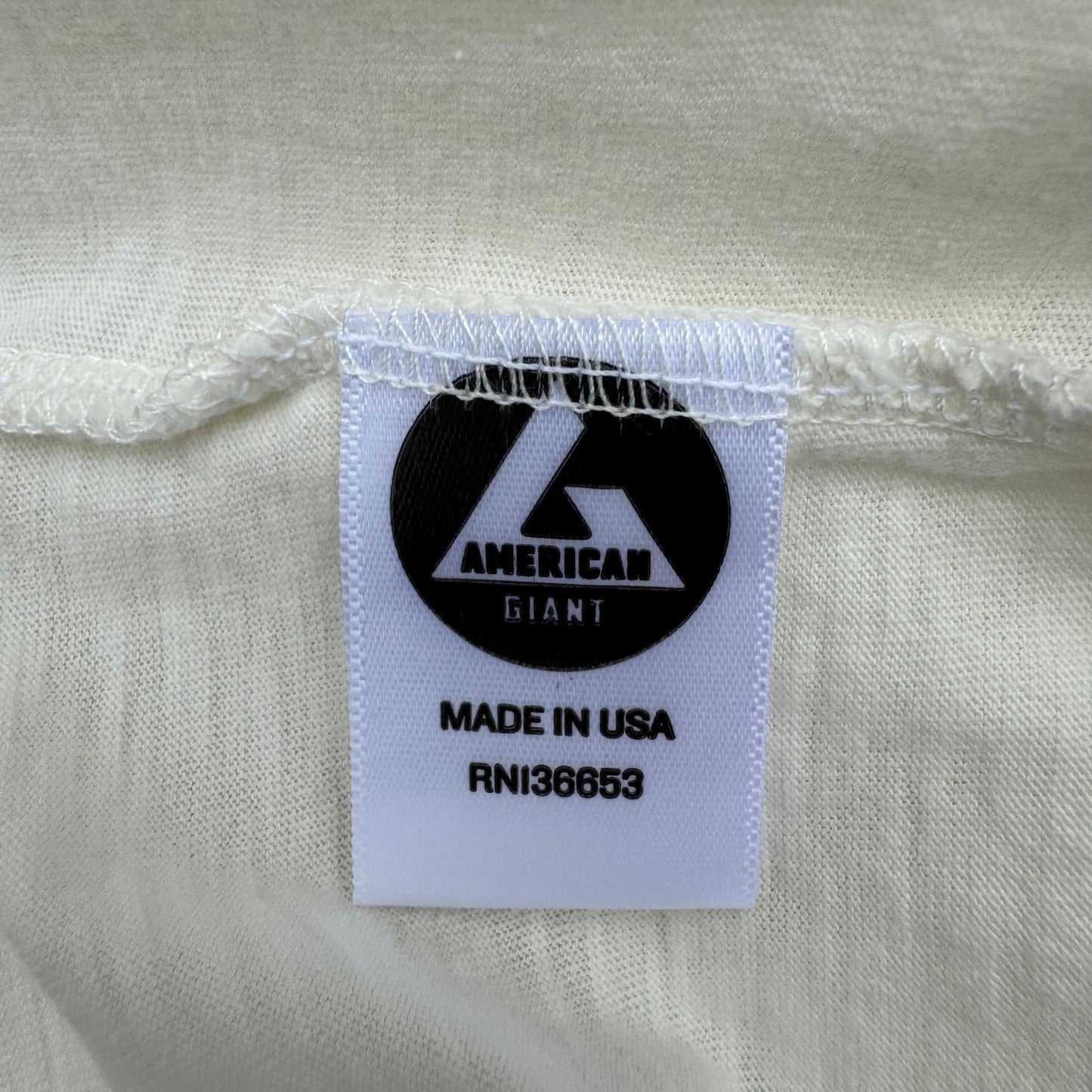 American Giant Womens White Supima Cotton Slub Pocket Tee Shirt Small Made USA
