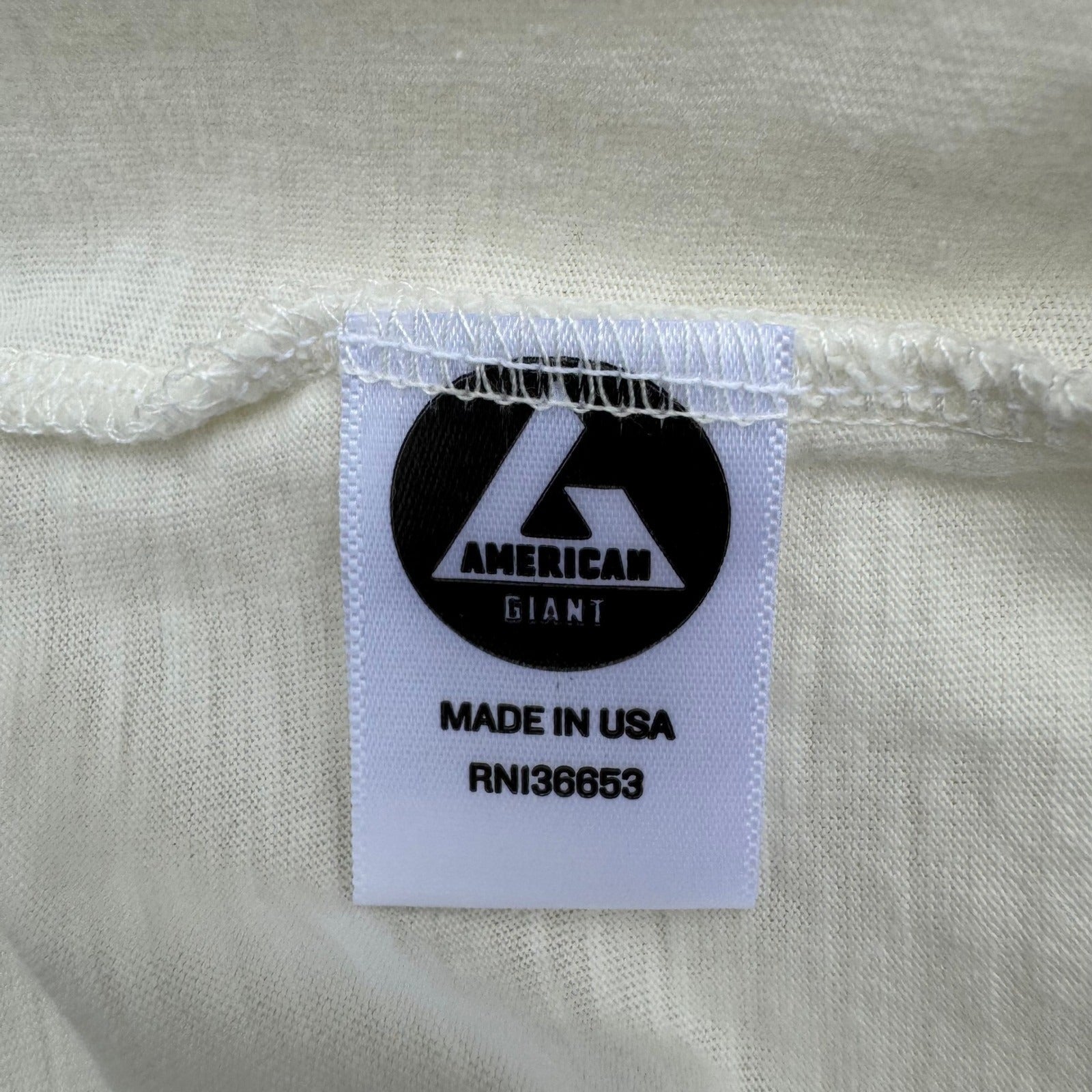 American Giant Womens White Supima Cotton Slub Pocket Tee Shirt Small Made USA