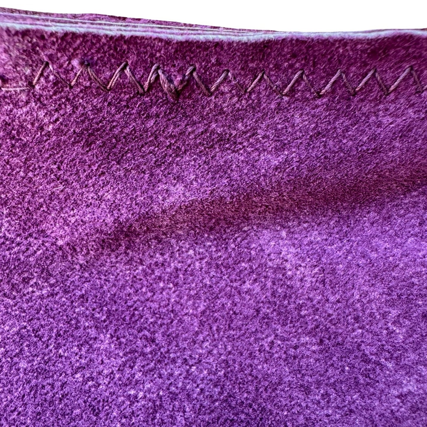 Tani Keller Y2K Grunge Indy Edgy Purple Acid Wash Distressed Suede Leather Skirt