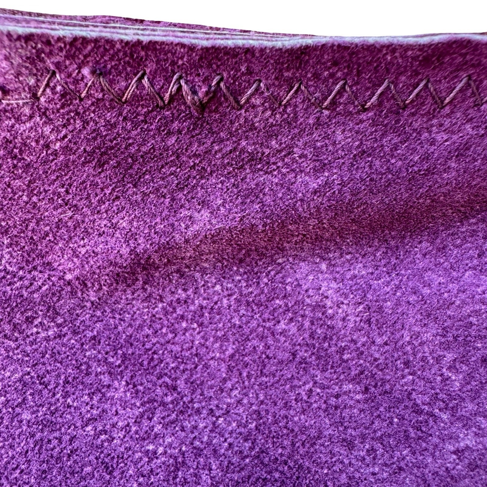 Tani Keller Y2K Grunge Indy Edgy Purple Acid Wash Distressed Suede Leather Skirt