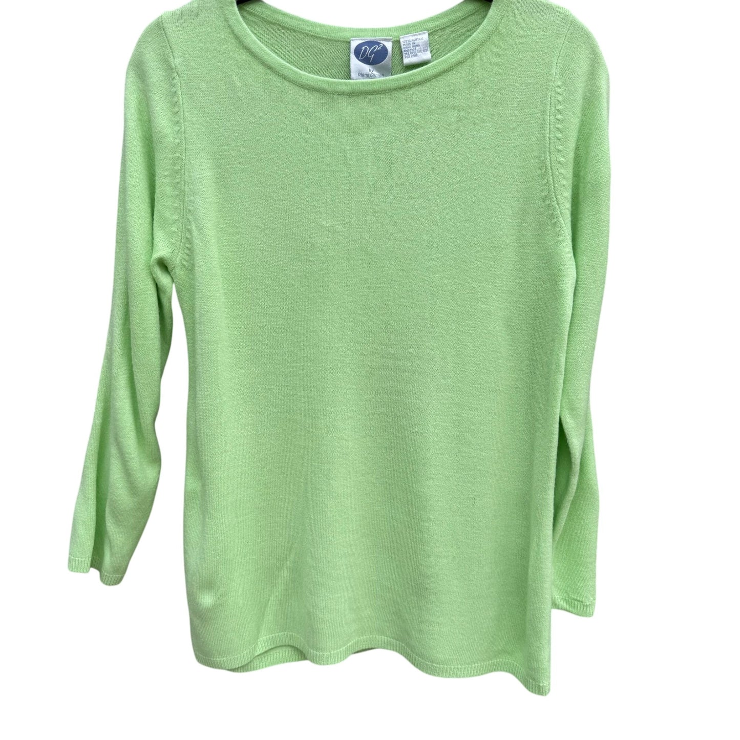 DG2 By Diane Gilman Womens Pastel Green Long Sleeve Lightweight Sweater S