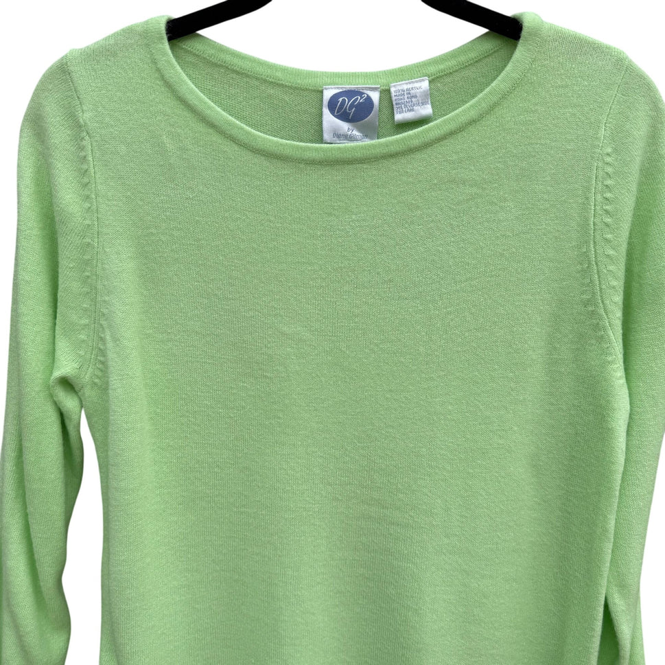 DG2 By Diane Gilman Womens Pastel Green Long Sleeve Lightweight Sweater S
