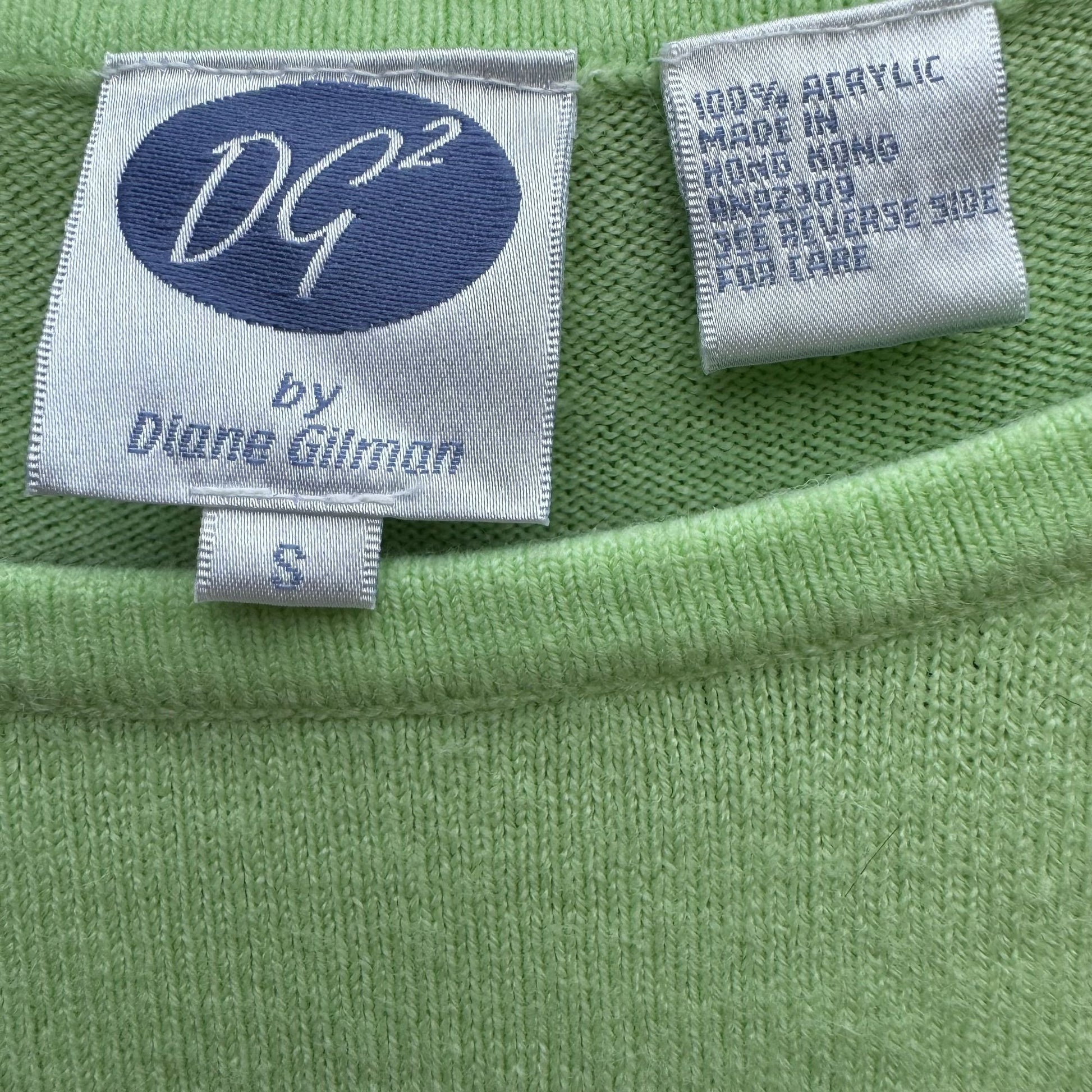 DG2 By Diane Gilman Womens Pastel Green Long Sleeve Lightweight Sweater S