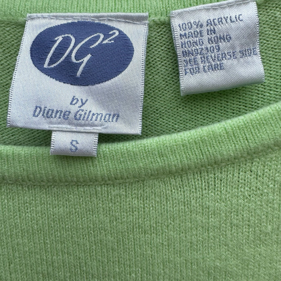 DG2 By Diane Gilman Womens Pastel Green Long Sleeve Lightweight Sweater S