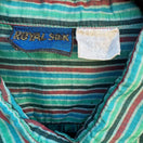 Switch Royal Silk Vintage 70s Womens Retro Striped Button-Up Long Sleeve Shirt Blouse L 2 image