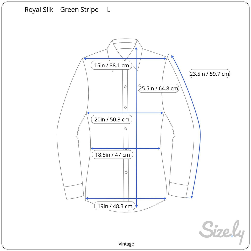 Royal Silk Vintage 70s Womens Retro Striped Button-Up Long Sleeve Shirt Blouse L