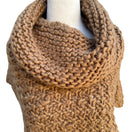 Switch Zara Boho Earthy Cozy Oversized Chunky Knit Cowl Neck Poncho Scarf Brown OS 2 image