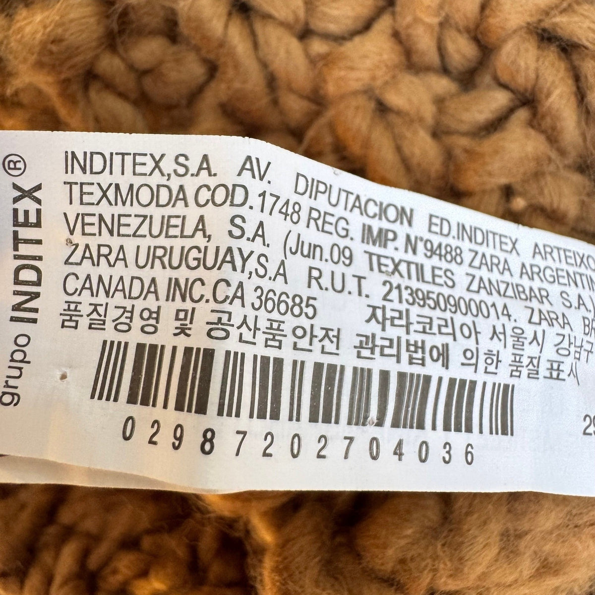Zara Boho Earthy Cozy Oversized Chunky Knit Cowl Neck Poncho Scarf Brown OS
