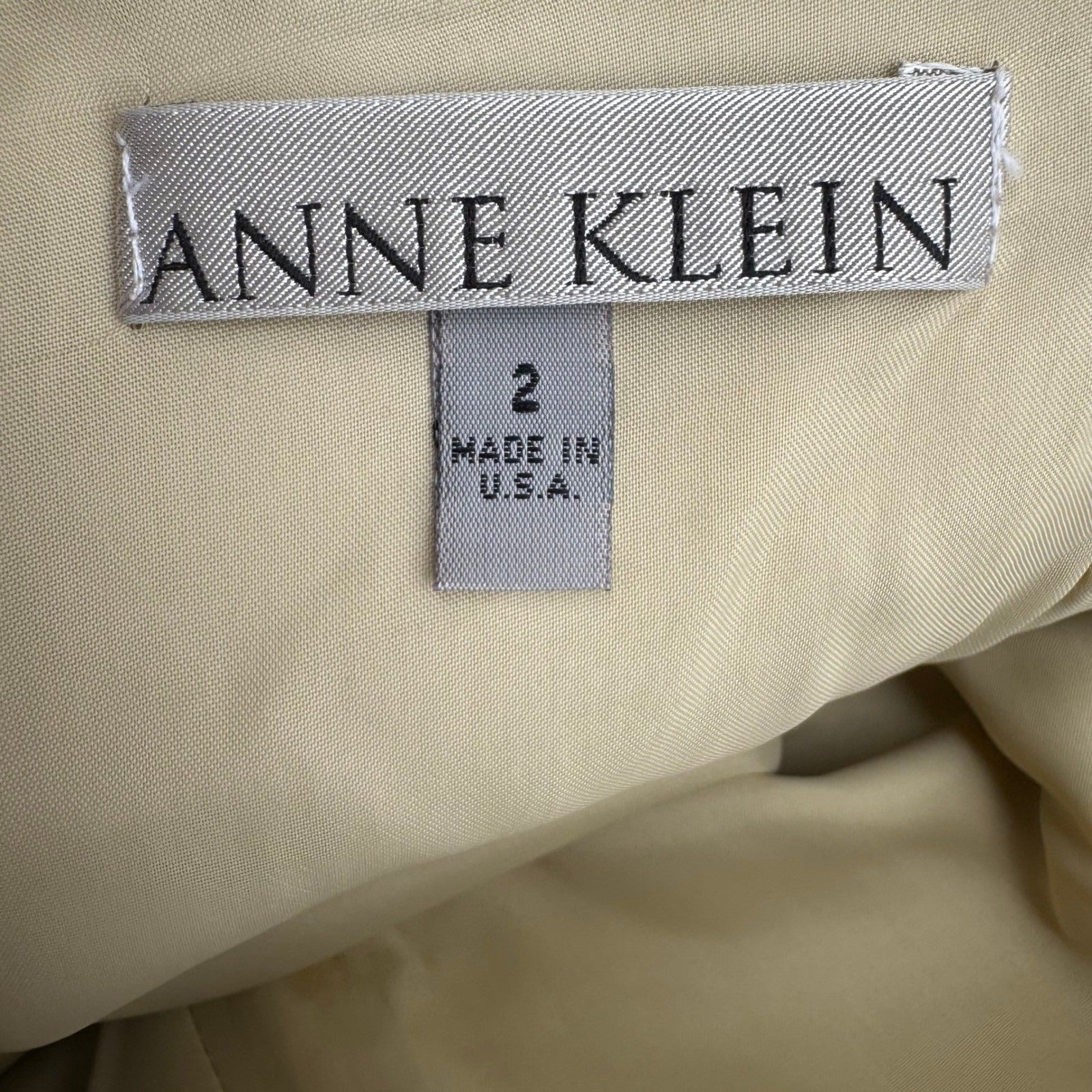 Anne Klein Vintage 90s Minimalist Quiet Luxury Cream Leather High Waisted Pant 2