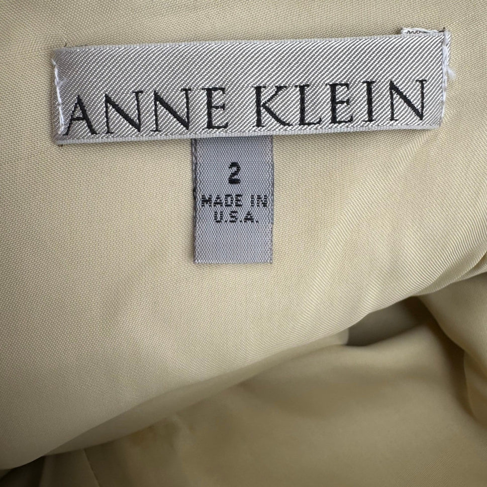 Anne Klein Vintage 90s Minimalist Quiet Luxury Cream Leather High Waisted Pant 2