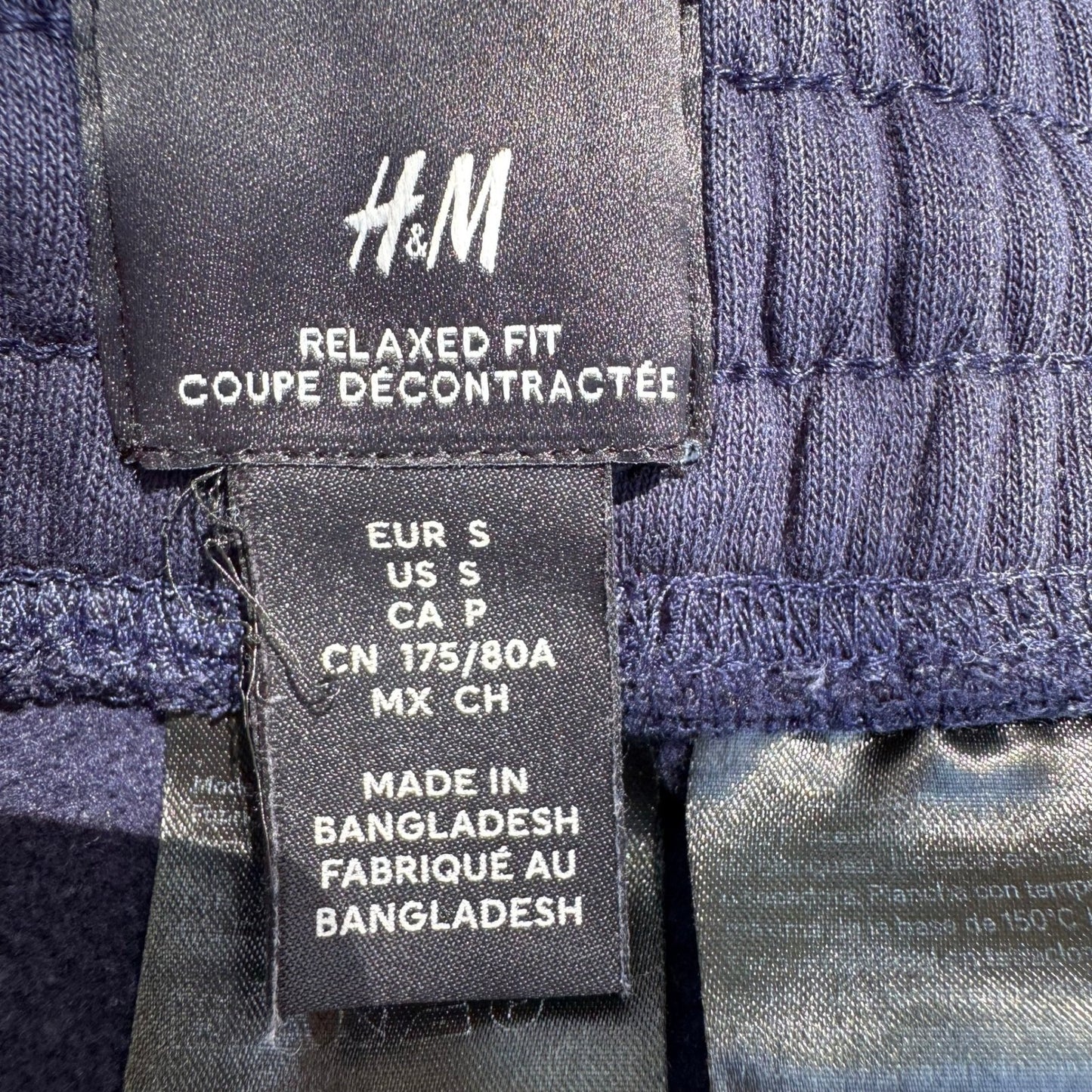 HM Relaxed Fit Joggers Loungewear Athleisure Fleece Sweatpants Sport Navy Mens S